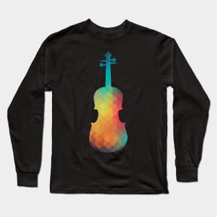 Rainbow violin silhouette Long Sleeve T-Shirt